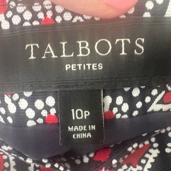 Talbots 10P Red White Blue Floral Paisley Bandana Lined Side Zip Straight Skirt - Picture 3 of 3